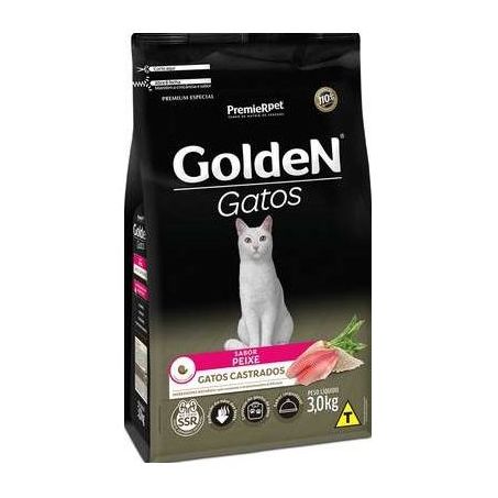 Ração Golden para Gatos Castrados Sabor Peixe 3Kg 360-1