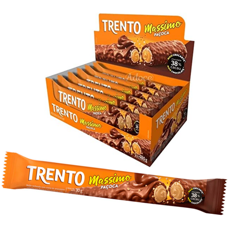 Chocolate barrinha trento massimo 30g paçoca (unidade)
