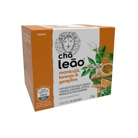 Chá Leão Maracujá/Laranja/Gengibre 10 Sachê 22g