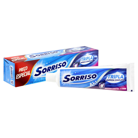 Creme Dental Sorriso 120g - Tripla Limpeza - Preço Especial