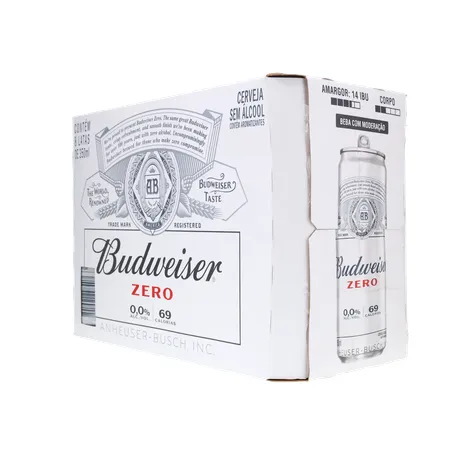 Cerveja budweiser 350ml zero alcool c/8 360-5