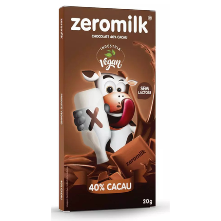 CHOCOLATE ZEROMILK 40% PURO 20G