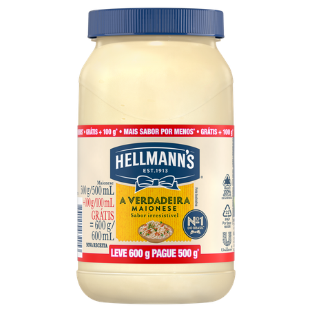 Maionese Hellmanns Pote Leve 600g Pague 500g