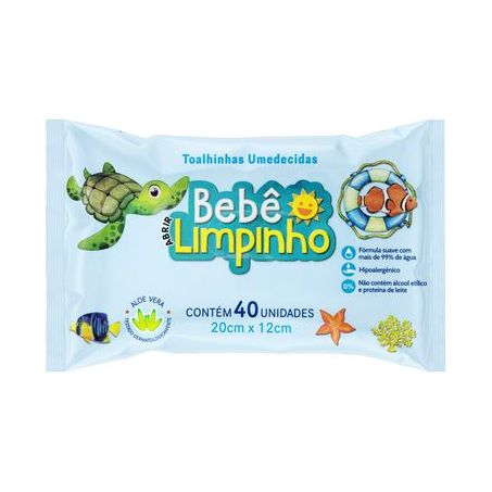 Toalha umed.bebe limpinho c 48un
