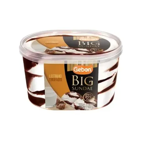 SORVETE GEBON 1,5L BIG SUNDAE LEITINHO TRUFADO POTE