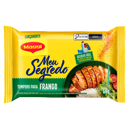 Tempero Granulado para Frango Maggi Meu Segredo Pacote 50g 10 Unidades
