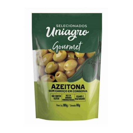 AZEITONAS UNIAGRO VERDES CONSERVA S/ CAROCO 80G