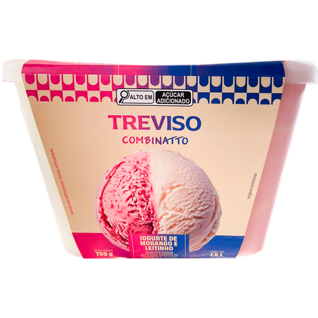 Sorvete Treviso 1.5l Iogurte Morango e Leitinho
