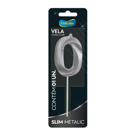 VELA SLIM METALIC PRATA N°0 FESTCOLOR             