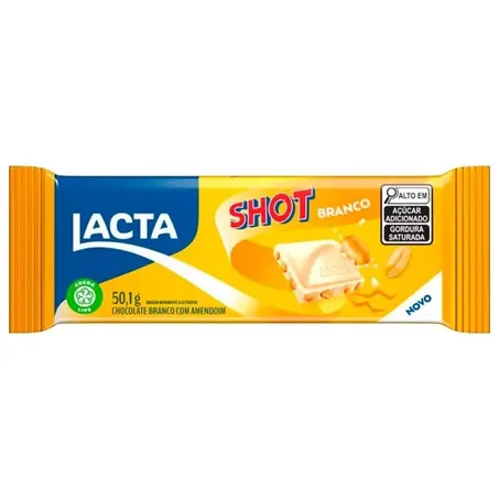 Chocolate shot branco lacta 50,1g
