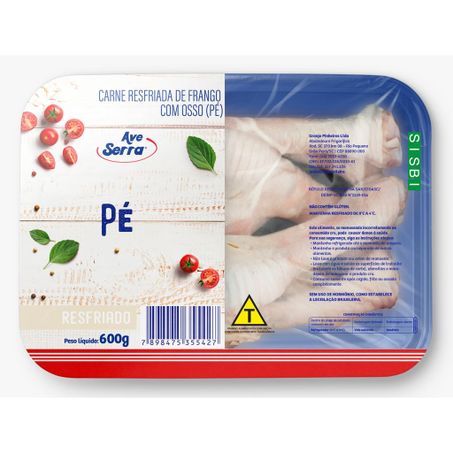 PÉ DE FRANGO RESFRIADO AVE SERRA BANDEJA 600G