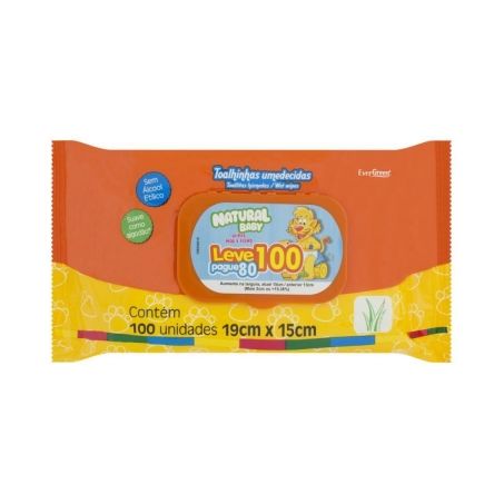 TOALHINHA NATURAL BABY UMEDECID LV100 PG80  100UN