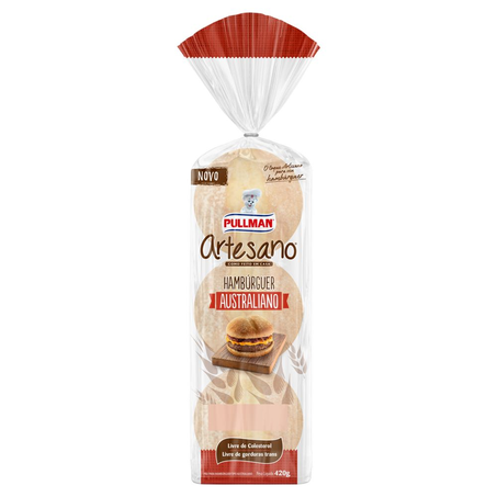 Pão Pullman Hamburguer Artesano Australiano Pacote com 420G