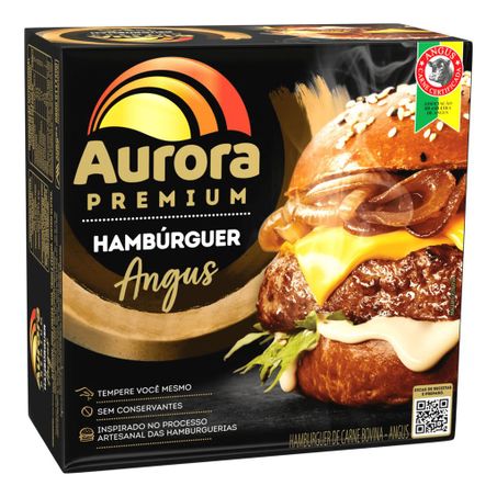 Hambúrguer de carne bovina angus aurora premium