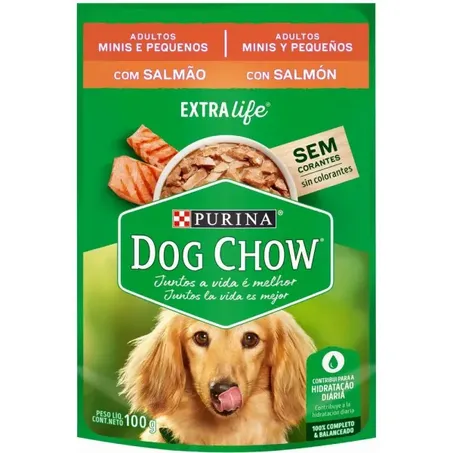 Alimento para cães purina dog chow salmão 100g