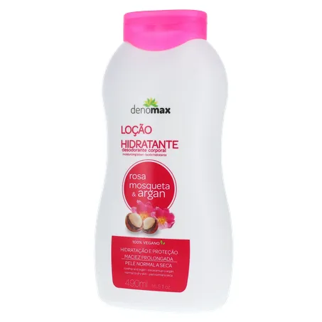Loção hidratante denomax rosa mosqueta argan 470g 360-2