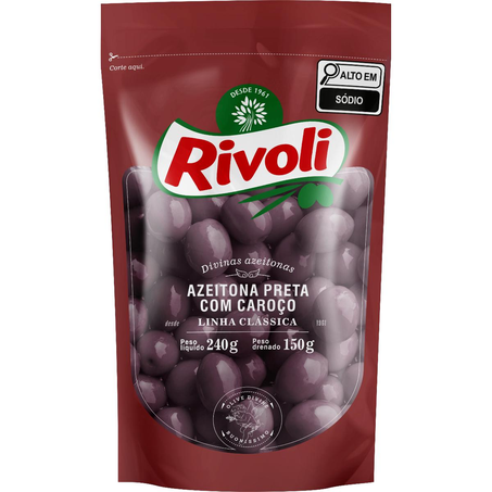 Azeitona Preta Rivoli 150g - Sachê