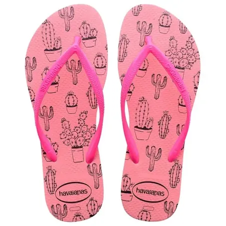Sandalia havaianas slim cactus 35/36 rosa macaron