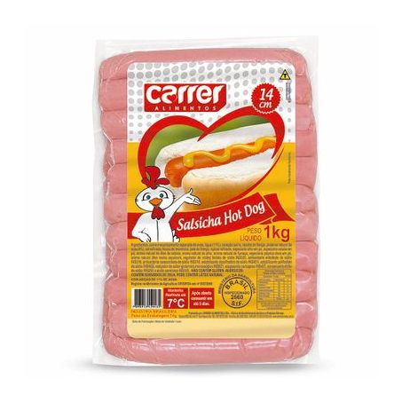 SALSICHA CARRER   1KG HOT DOG 19CM