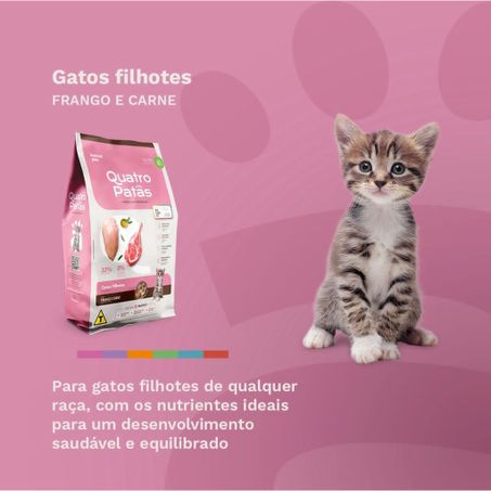 RAÇÃO QUATRO PATAS GATOS FILHOTES PERU 500G