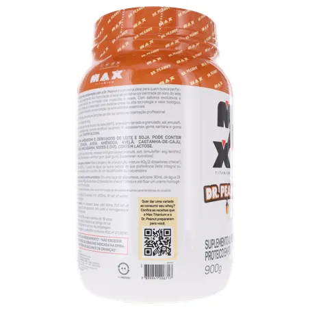 SUPLEMENTO WHEY PROTEIN MAX TITANIUM DR.PEANUT DOCE DE LEITE POTE 900G 360-3