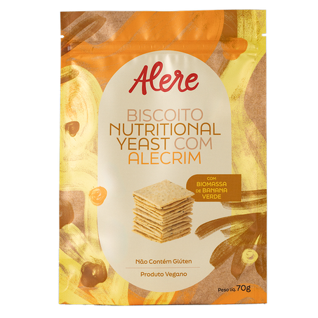 Biscoito Alere de Biomassa de Banana Verde Nutritional Yeast com Alecrim 70g