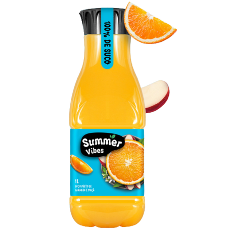 Suco summer vibes misto laranja e maça 1l 100% suco