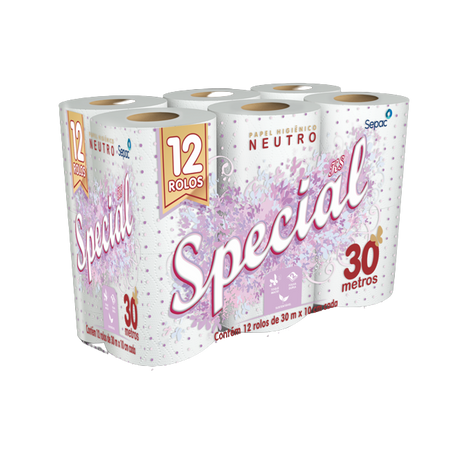 Papel Higiênico Special Folha Dupla Neutro 12x30m 
 