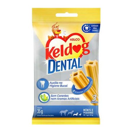 Petisco Keldog Dental para Cães Porte Mini e Pequeno 35g