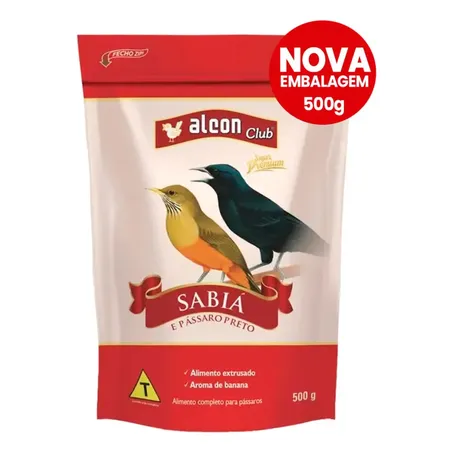 Alimento Completo Alcon Club Sabiá E Pássaro Preto 500g
