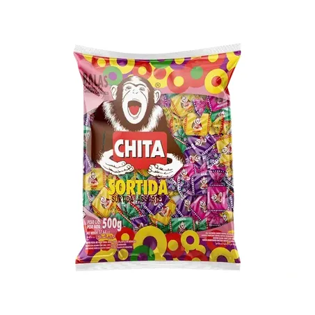 Bala Mastigável Chita Sortida 500g