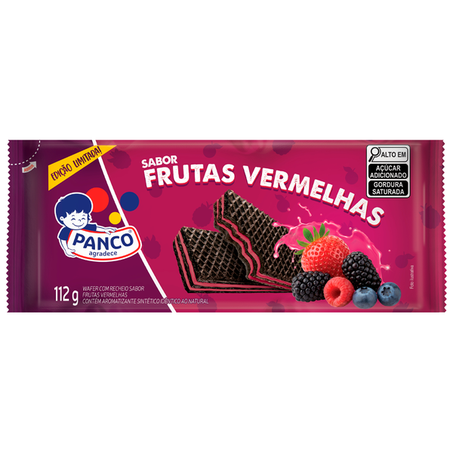 Wafer panco frutas vermelhas 112g