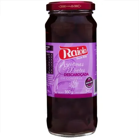 Azeitona Preta Raiola S/Caroço Vd 160g