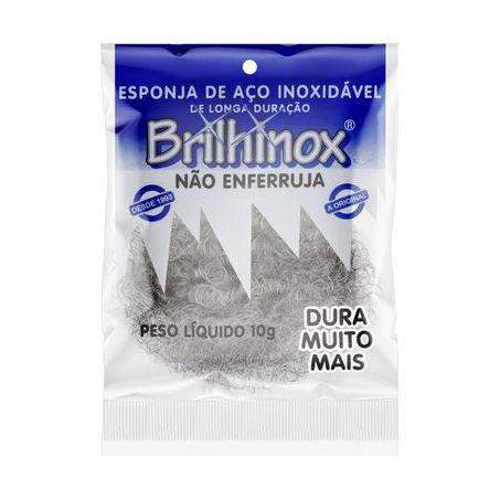 Esponja de Aço Inox Brilhinox Embalagem 10G