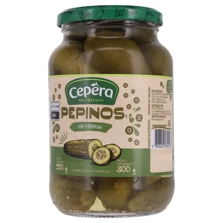 Pepinos em Conserva Cepêra Pote de Vidro 300gr 360-2