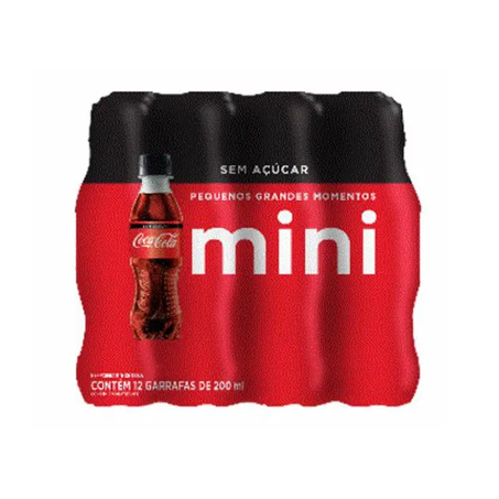 Pack refrigerante coca zero cx 12 un 200ml pet