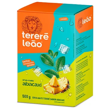 Erva mate leao 500gr caixa terere abacaxi