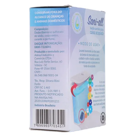 Bastão sanitário sani all citrus caixa acoplada 50g 360-12