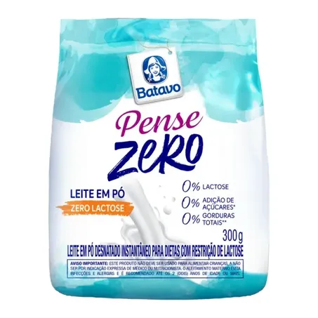 Leite em po batavo zero lactose desnatado 300g