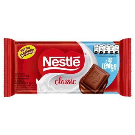Chocolate nestle classic ao leite 80 gr