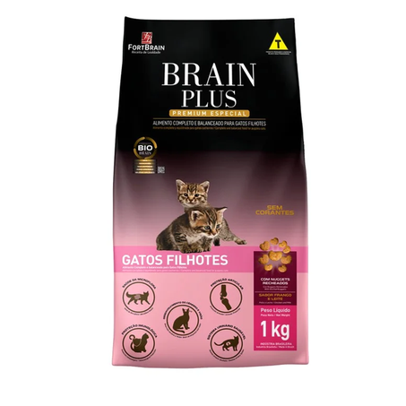 RAÇÃO BRAIN PLUS GATOS FILHOTE 1KG
