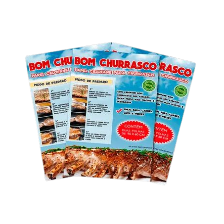 Papel Celofane Bom Churrasco 90cmx60cm Un 
 