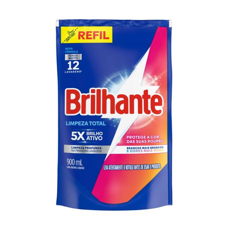 LAVA ROUPAS LÍQUIDO BRILHANTE LIMPEZA TOTAL SC 900