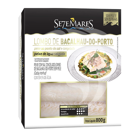 LOMBO BACALHAU SE7E MARES 800G MORHUA