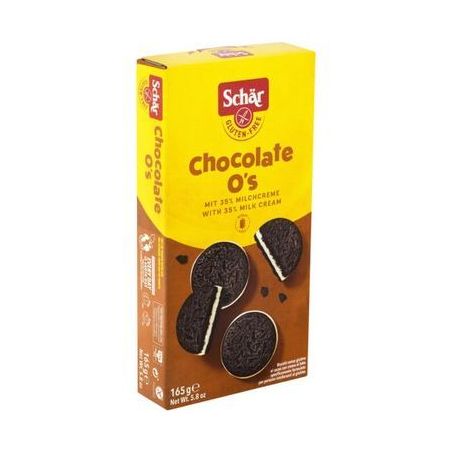 BISCOITO SCHAR CHOCOLATE O'S SEM GLUTEN 165G