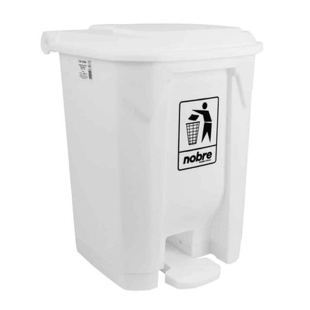 LIXEIRA PLÁSTICA 30L C/ PEDAL BRANCA NOBRE