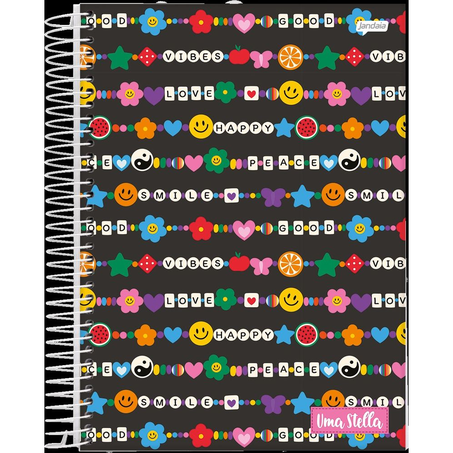 Caderno Jandaia Stella Capa Dura Espiral 1 Matéria 80 Folhas 