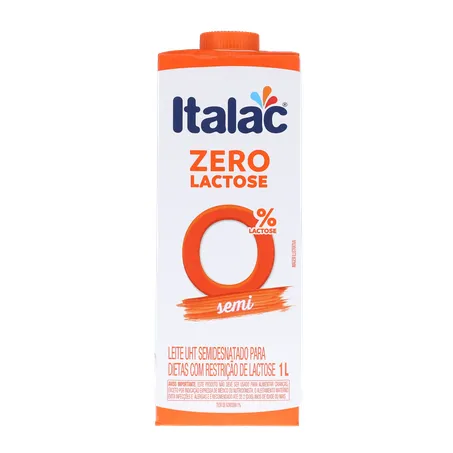 Leite Longa Vida S/Lactose Italac Semidesnatado Cx 1l