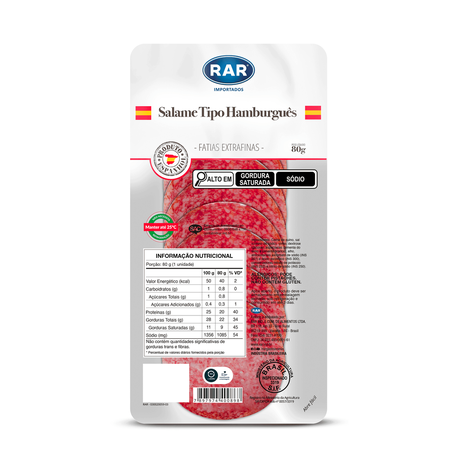 SALAME RAR TIPO HAMBURGUES 100 GR