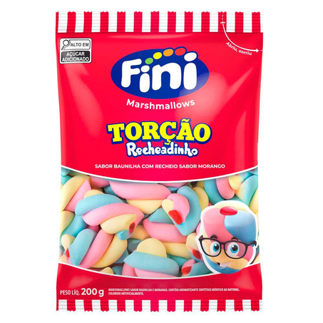 Marshmallow Fini 200g - Torção - Recheadinho - Morango